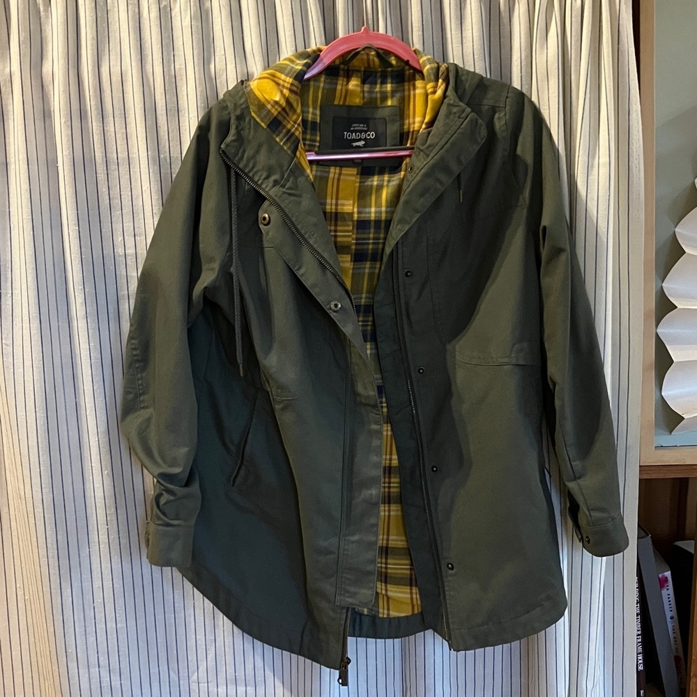 Toad & Co grey/green Jacket with Plaid Lining